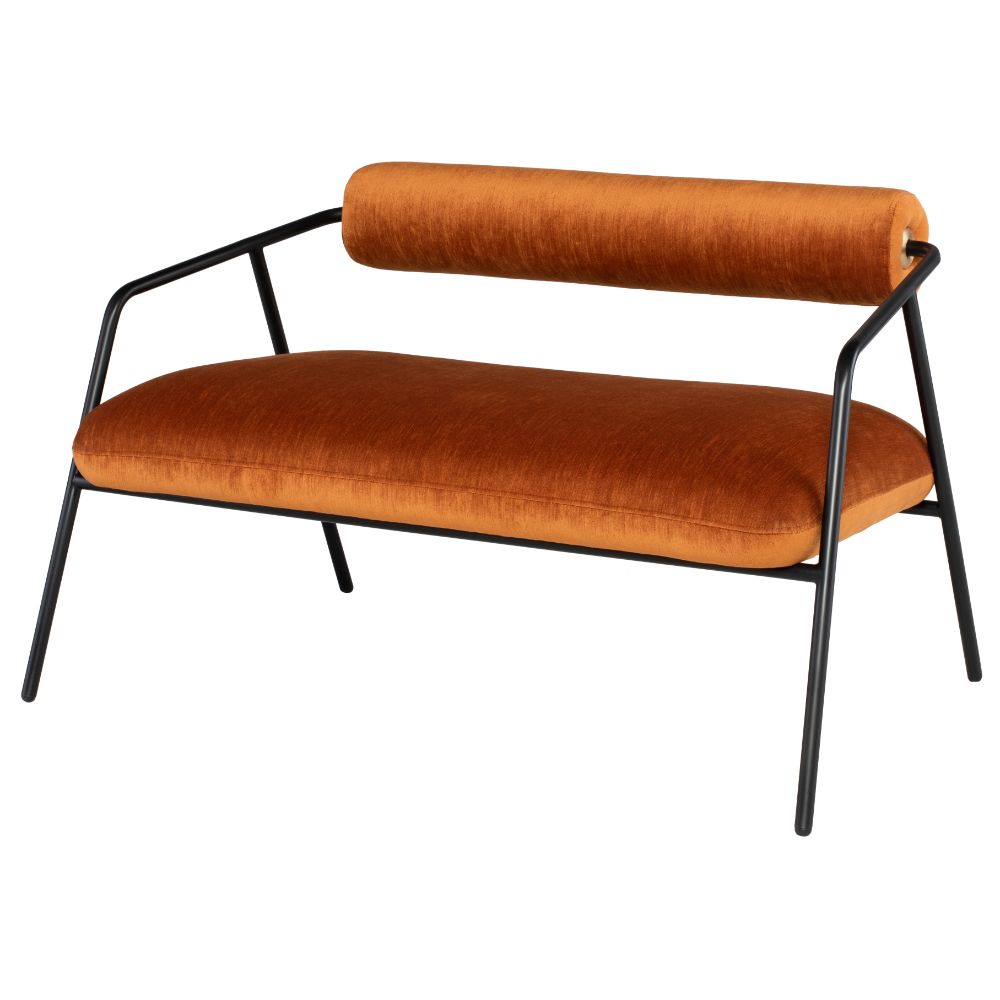 Nuevo HGDA748 Cyrus Double Seat Sofa in Rust/Black
